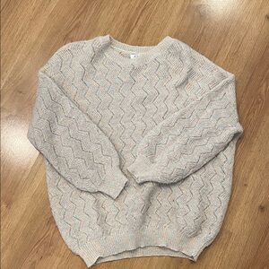 Joy Joy Shimmery Zigzag Knit Sweater